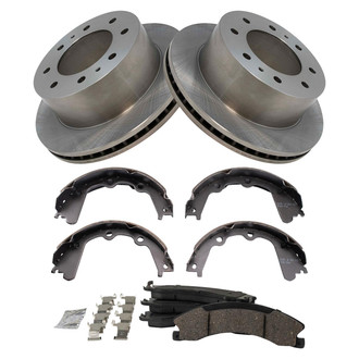 TRQ® - Rear Disc Brake Kit with Ceramic Pads and Shoes