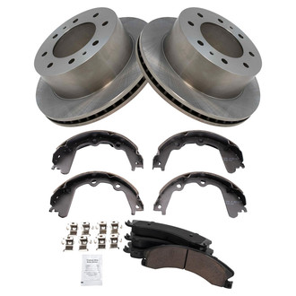 TRQ® - Rear Disc Brake Kit with Ceramic Pads and Shoes
