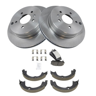 TRQ® - Rear Disc Brake Kit with Ceramic Pads and Shoes