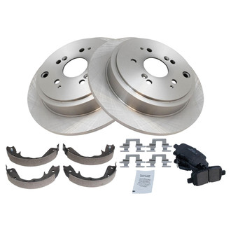 TRQ® - Rear Disc Brake Kit with Ceramic Pads and Shoes