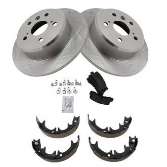 TRQ® - Rear Disc Brake Kit with Ceramic Pads and Shoes