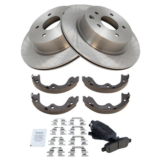 TRQ® - Rear Disc Brake Kit with Ceramic Pads and Shoes