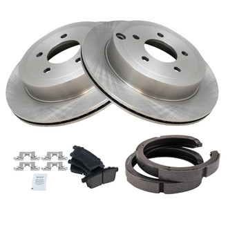 TRQ® - Rear Disc Brake Kit with Ceramic Pads and Shoes