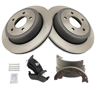 TRQ® - Rear Disc Brake Kit with Ceramic Pads and Shoes