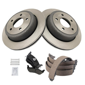 TRQ® - Rear Disc Brake Kit with Ceramic Pads and Shoes