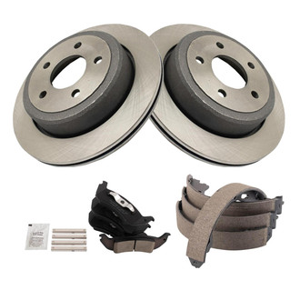 TRQ® - Rear Disc Brake Kit with Ceramic Pads and Shoes