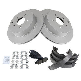 TRQ® - Rear Disc Brake Kit with Ceramic Pads and Shoes