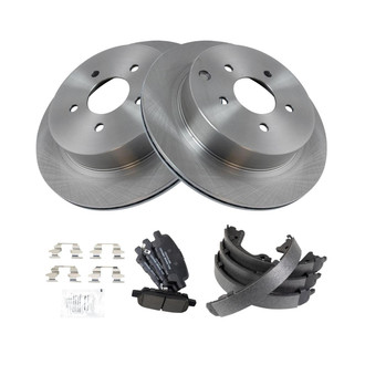 TRQ® - Rear Disc Brake Kit with Ceramic Pads and Shoes