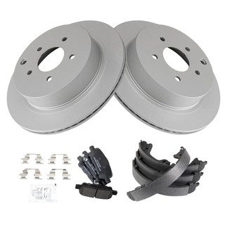 TRQ® - Rear Disc Brake Kit with Ceramic Pads and Shoes