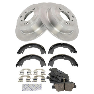 TRQ® - Rear Disc Brake Kit with Ceramic Pads and Shoes