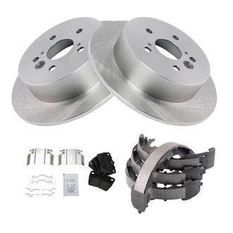 TRQ® - Rear Disc Brake Kit with Ceramic Pads and Shoes