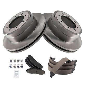 TRQ® - Rear Disc Brake Kit with Ceramic Pads and Shoes