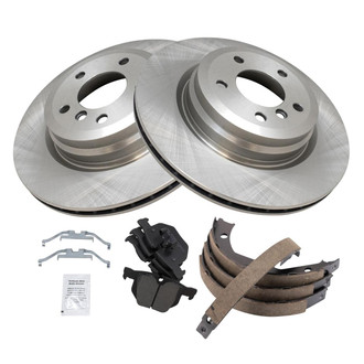 TRQ® - Rear Disc Brake Kit with Ceramic Pads and Shoes