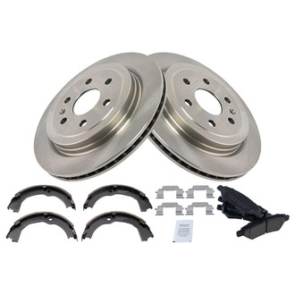 TRQ® - Rear Disc Brake Kit with Ceramic Pads and Shoes