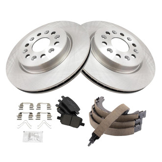 TRQ® - Rear Disc Brake Kit with Ceramic Pads and Shoes