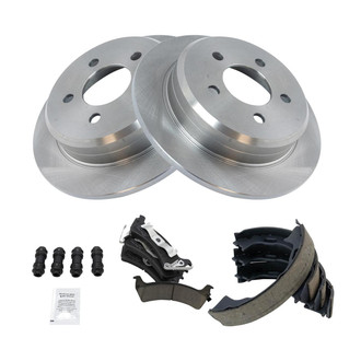 TRQ® - Rear Disc Brake Kit with Ceramic Pads and Shoes