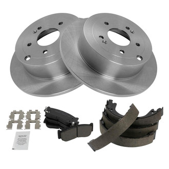 TRQ® - Rear Disc Brake Kit with Ceramic Pads and Shoes