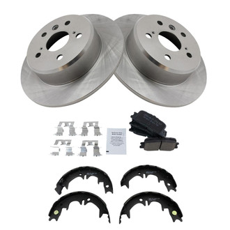 TRQ® - Rear Disc Brake Kit with Ceramic Pads and Shoes