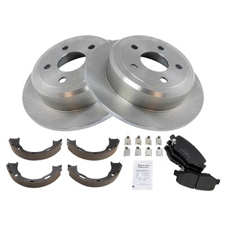 TRQ® - Rear Disc Brake Kit with Ceramic Pads and Shoes