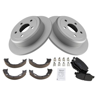 TRQ® - Rear Disc Brake Kit with Ceramic Pads and Shoes