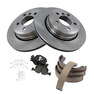 TRQ® - Rear Disc Brake Kit with Ceramic Pads and Shoes