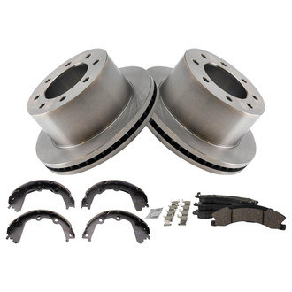 TRQ® - Rear Disc Brake Kit with Ceramic Pads and Shoes