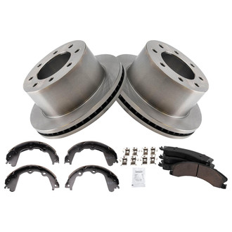 TRQ® - Rear Disc Brake Kit with Ceramic Pads and Shoes