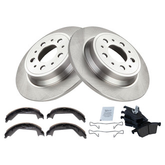 TRQ® - Rear Disc Brake Kit with Ceramic Pads and Shoes