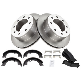 TRQ® - Rear Disc Brake Kit with Ceramic Pads and Shoes