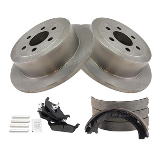 TRQ® - Rear Disc Brake Kit with Ceramic Pads and Shoes