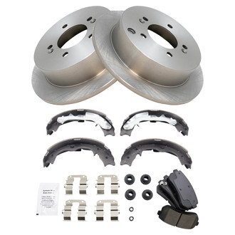 TRQ® - Rear Disc Brake Kit with Ceramic Pads and Shoes