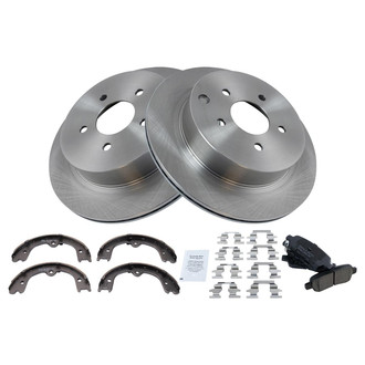 TRQ® - Rear Disc Brake Kit with Ceramic Pads and Shoes