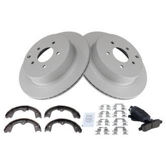TRQ® - Rear Disc Brake Kit with Ceramic Pads and Shoes