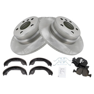 TRQ® - Rear Disc Brake Kit with Ceramic Pads and Shoes