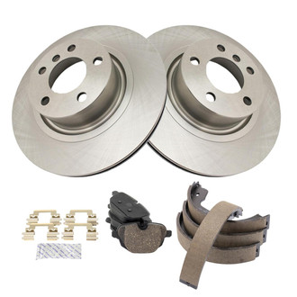 TRQ® - Rear Disc Brake Kit with Ceramic Pads and Shoes