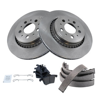 TRQ® - Rear Disc Brake Kit with Ceramic Pads and Shoes