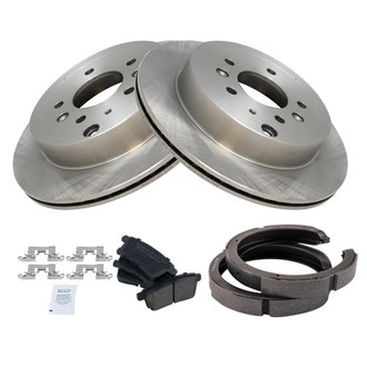 TRQ® - Rear Disc Brake Kit with Ceramic Pads and Shoes