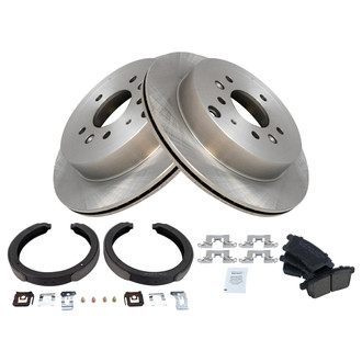 TRQ® - Rear Disc Brake Kit with Ceramic Pads and Shoes