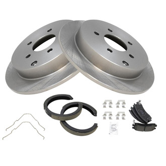 TRQ® - Rear Disc Brake Kit with Ceramic Pads and Shoes