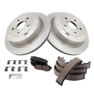 TRQ® - Rear Disc Brake Kit with Ceramic Pads and Shoes