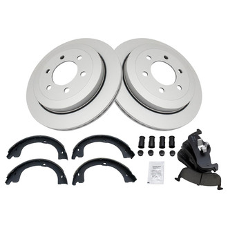 TRQ® - Rear Disc Brake Kit with Ceramic Pads and Shoes