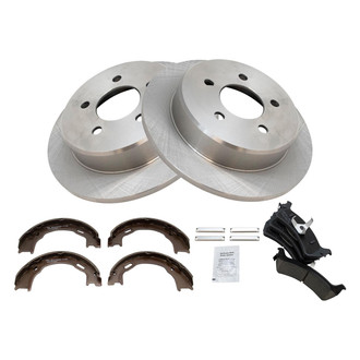 TRQ® - Rear Disc Brake Kit with Ceramic Pads and Shoes