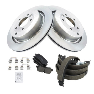 TRQ® - Rear Disc Brake Kit with Ceramic Pads and Shoes