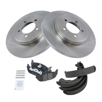 TRQ® - Rear Disc Brake Kit with Ceramic Pads and Shoes