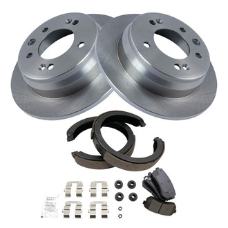 TRQ® - Rear Disc Brake Kit with Ceramic Pads and Shoes