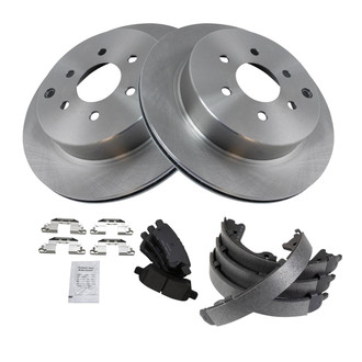 TRQ® - Rear Disc Brake Kit with Ceramic Pads and Shoes