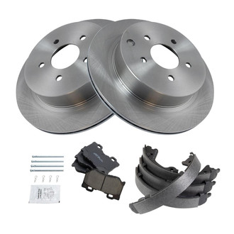 TRQ® - Rear Disc Brake Kit with Ceramic Pads and Shoes