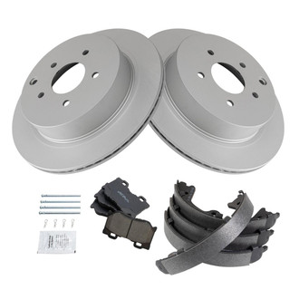 TRQ® - Rear Disc Brake Kit with Ceramic Pads and Shoes