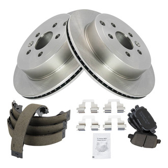 TRQ® - Rear Disc Brake Kit with Ceramic Pads and Shoes