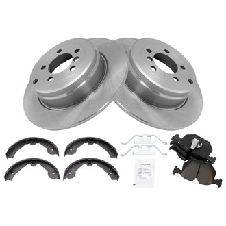 TRQ® - Rear Disc Brake Kit with Ceramic Pads and Shoes